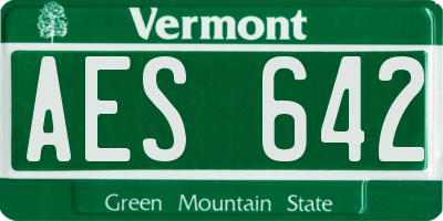 VT license plate AES642