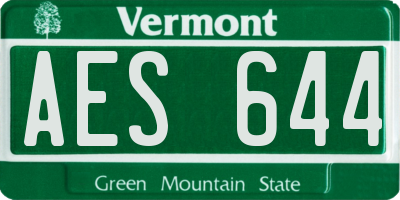 VT license plate AES644