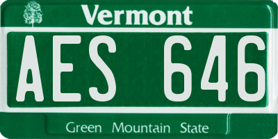 VT license plate AES646