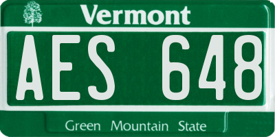 VT license plate AES648