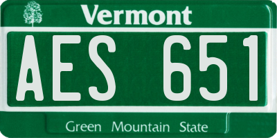 VT license plate AES651