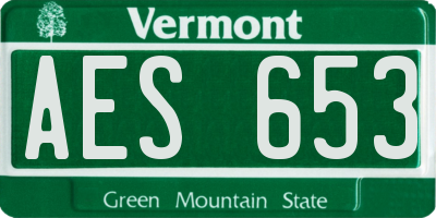 VT license plate AES653