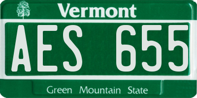 VT license plate AES655