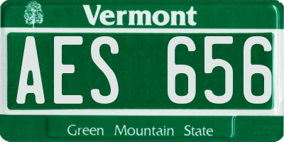 VT license plate AES656