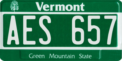 VT license plate AES657