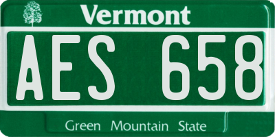 VT license plate AES658