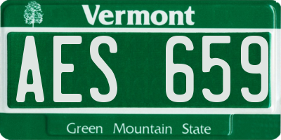 VT license plate AES659