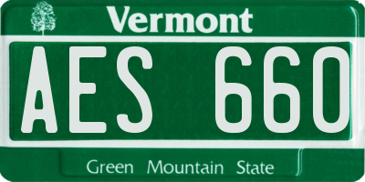 VT license plate AES660