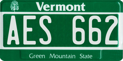 VT license plate AES662