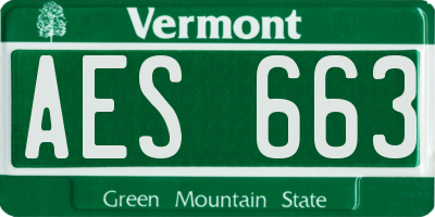 VT license plate AES663