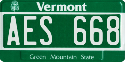 VT license plate AES668
