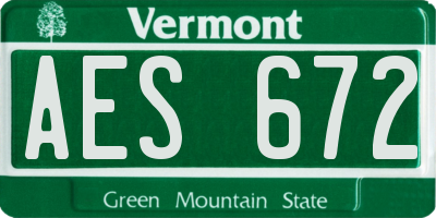 VT license plate AES672