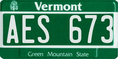 VT license plate AES673