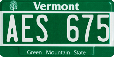 VT license plate AES675