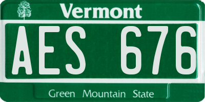 VT license plate AES676