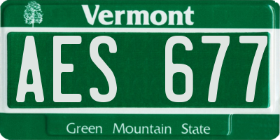 VT license plate AES677