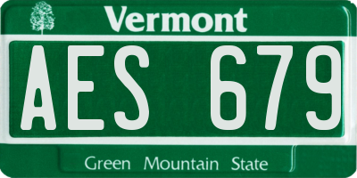 VT license plate AES679