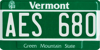 VT license plate AES680