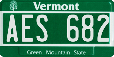 VT license plate AES682