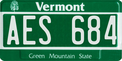 VT license plate AES684