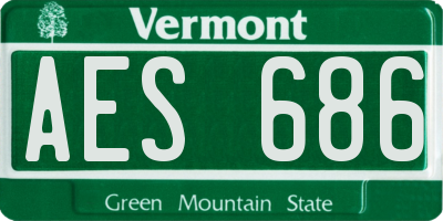 VT license plate AES686
