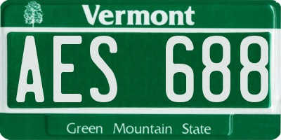 VT license plate AES688