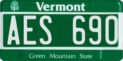 VT license plate AES690