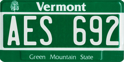 VT license plate AES692