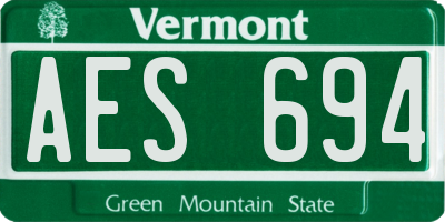 VT license plate AES694