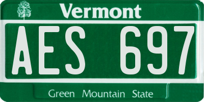 VT license plate AES697