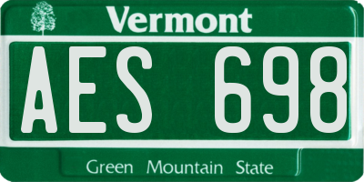 VT license plate AES698