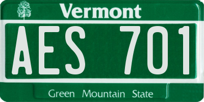 VT license plate AES701