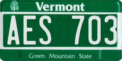 VT license plate AES703