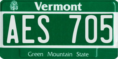 VT license plate AES705