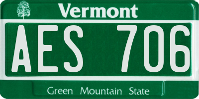 VT license plate AES706