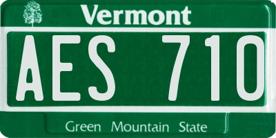 VT license plate AES710