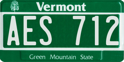 VT license plate AES712