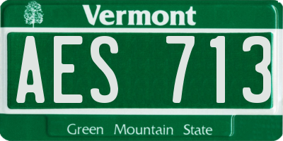 VT license plate AES713
