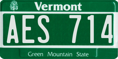 VT license plate AES714