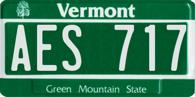 VT license plate AES717