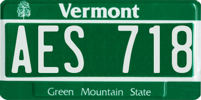 VT license plate AES718