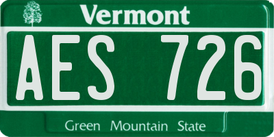 VT license plate AES726