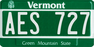 VT license plate AES727