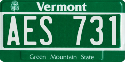 VT license plate AES731