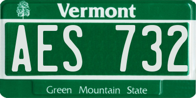 VT license plate AES732