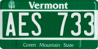 VT license plate AES733