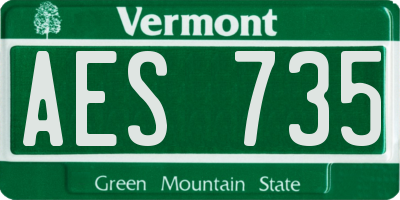 VT license plate AES735