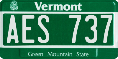 VT license plate AES737