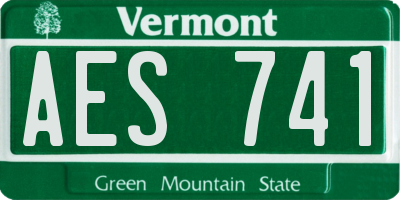 VT license plate AES741