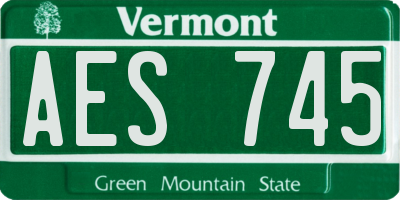 VT license plate AES745